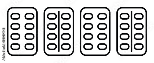 Four Blister Packs of Pills, Medical Supplies