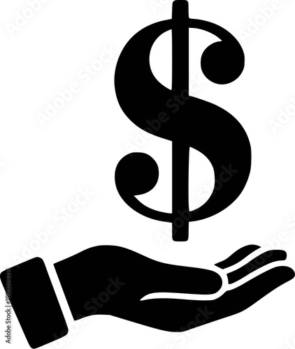 Hand holding a dollar sign symbolizing financial support and wealth