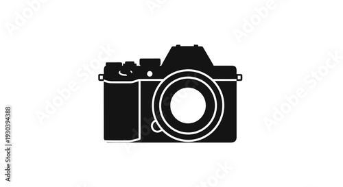 Black Camera Icon Simple Design Element.