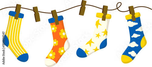Socks Corner Down Syndrome Decoration Illustration. Vector isolated.