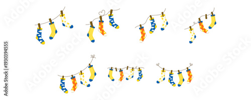 Socks Corner Down Syndrome Decoration Illustration. Vector isolated.