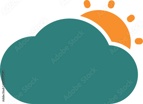 Sun peaking behind a green cloud