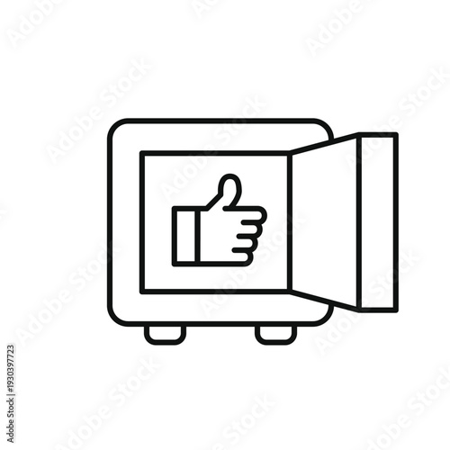 Safe vault and like. Secure money and data storage. Pixel perfect, editable stroke vector icon