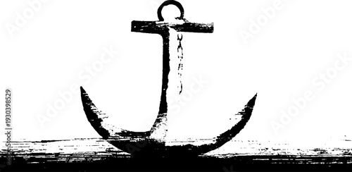 High contrast stencil style anchor fluke design for nautical themed creations