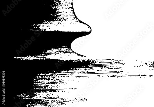 High contrast abstract cuff button loop design for print and stencil art