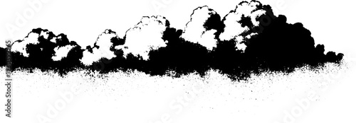 High contrast abstract flour dust cloud stencil for artistic design and prints