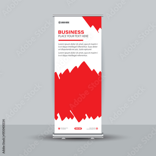 Creative Business Banner with Red Artistic Brush Effect