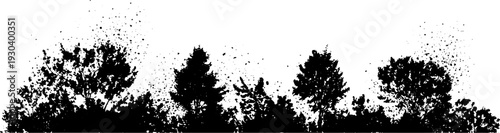 Abstract granite speckle field silhouette in high contrast stencil style for artistic design