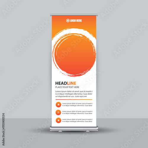 Corporate Headline Banner with Orange Circle Brush Art