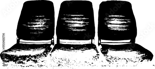 Abstract high contrast heated seat icon with stencil style design