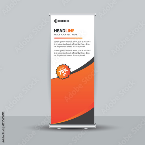 Business Promotion Roll-up Banner with 70% Off Offer