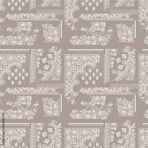 Seamless Paisley Bandana Pattern Background