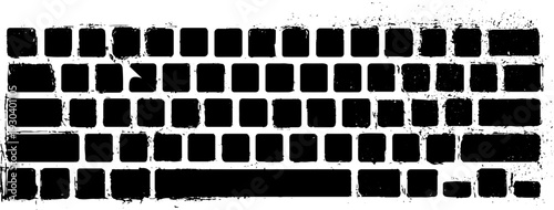 Abstract high contrast stencil of keyboard keys with water beads pattern design for print or card