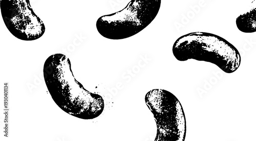 High contrast abstract kidney bean hilum design for artistic prints