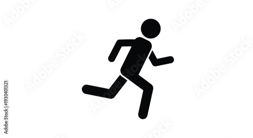 Running Person Silhouette Icon Human Motion Activity Symbol