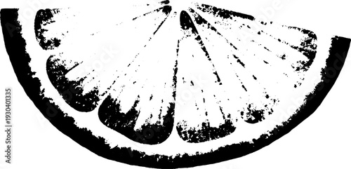 High contrast lemon twist garnish stencil for abstract design and decoration