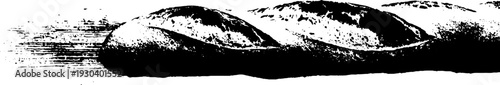High contrast abstract stencil of loaf of bread crust for design