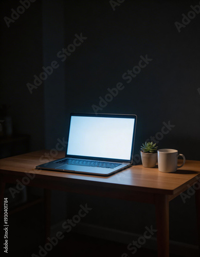 laptop on table