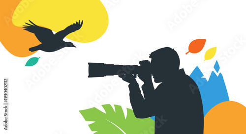 Man looking through a telescope outdoors.