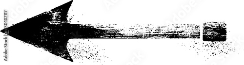 High contrast grunge arrow with neon sign stencil style for design and decoration