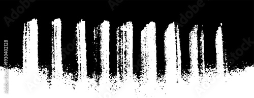 High contrast neon shop window reflection in stencil style design