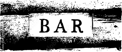 Vintage bar sign in high contrast neon style for retro design