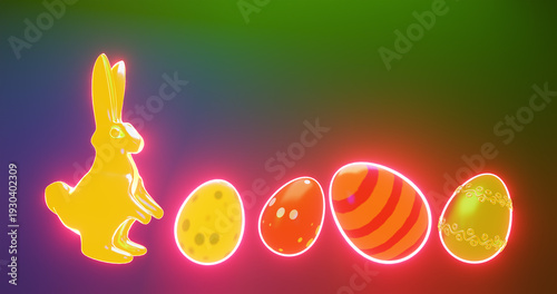 Wallpaper Mural Happy Easter holiday banner. Greeting banner. 3d render. Space for text. Torontodigital.ca