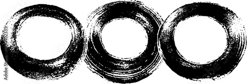 Abstract grunge onion rings stencil design for artistic projects and decor