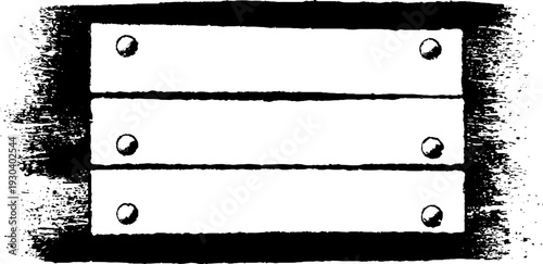 High contrast abstract stencil style of panic bar push plate for design projects