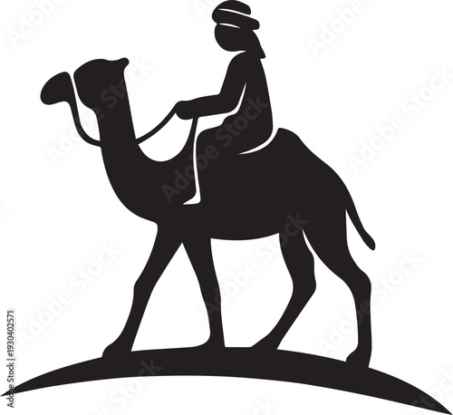 Camel rider vector illustration