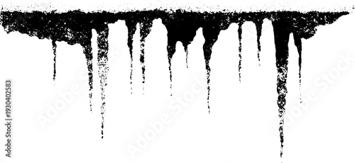 Urban winter icicles in high contrast stencil style - design for print and poster