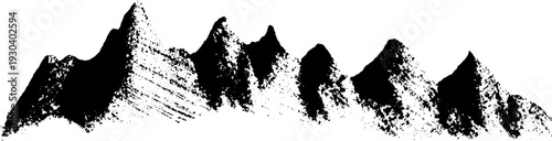 Abstract zigzag mountain silhouette in high contrast stencil style for artistic design