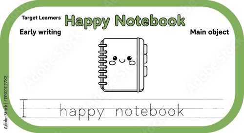 Happy Notebook Trace and Learn - Early Writing Activity for Kids