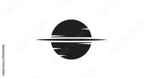 Black Circle with White Horizontal Line.