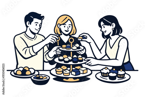 friends enjoying sweet treats together