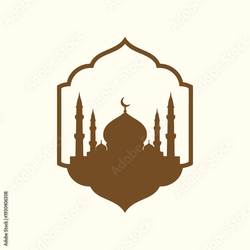 Ramadan Kareem vector banner, text in middle with lantern and Mosque. Ramadan Kareem ads, flyer, invitation, greeting card.