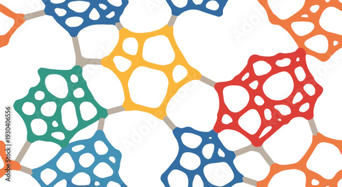 Abstract Colorful Cellular Illustration, Vector Style Graphic for Science and Technology