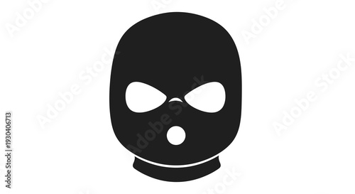 Balaclava Mask Illustration, Vector Style Graphic, for Crime, Security, and Anonymous Concepts