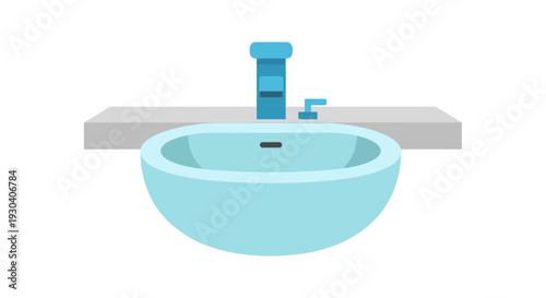 Bathroom sink image, Vector Illustration, modern design, for hygiene and cleanliness.