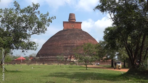 View on the ancient Jethawanaramaya Dagaba. Anuradhapura, Sri Lanka