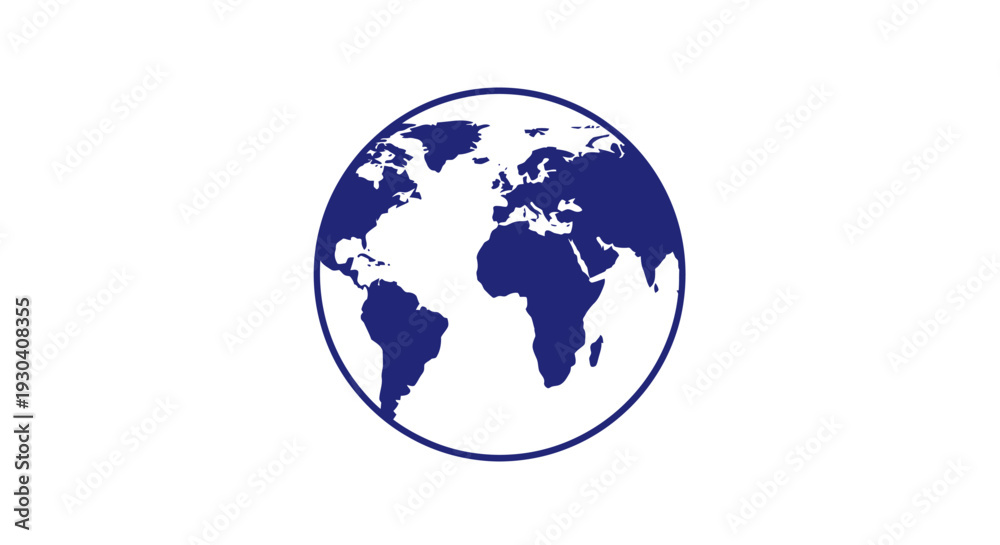 Obraz premium Blue Globe Earth Planet Icon.