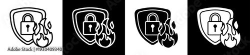 Privacy Icon In Flat Version On Black And White Background
