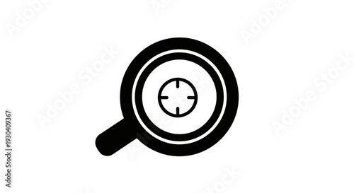 Magnifying glass with crosshair symbol.