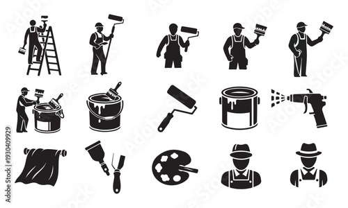 Vector Paint Roller Wall Icon