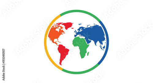 Colorful illustration of the world globe.