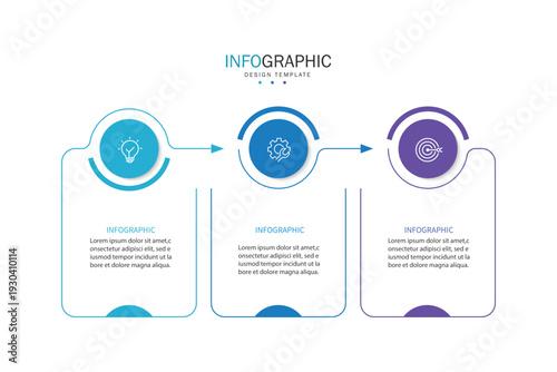 Business infographic template. 3 Step timeline journey. Process diagram, Infographic elements vector illustration.	