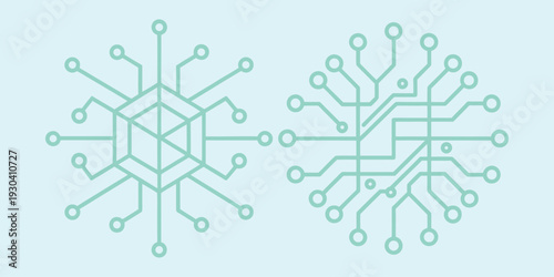 Minimal Electric Circuit Board Outline Vector PCB Line Art Illustration