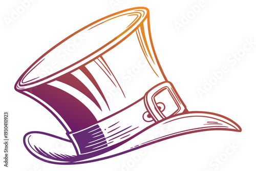 silhouette of a Tilted Magician Hat vector illustration isolated on white background