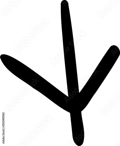 Bird paw foot Print mark, chicken mark silhouette