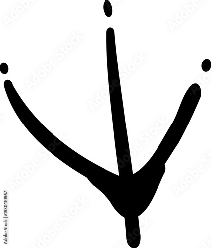 Bird paw foot Print mark, chicken mark silhouette